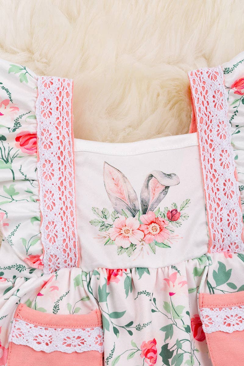 Coral flower printed tunic with pockets & bloomer shorts with snaps