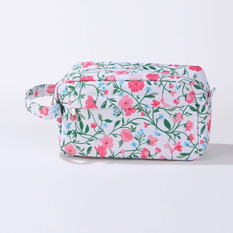 BOTANICAL FLORAL COSMETIC POUCH BAG
