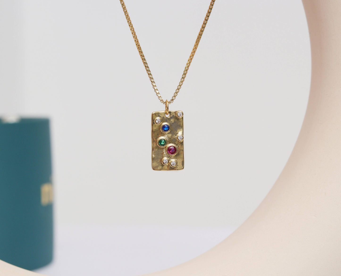 Colorful CZ Rectangle Charm