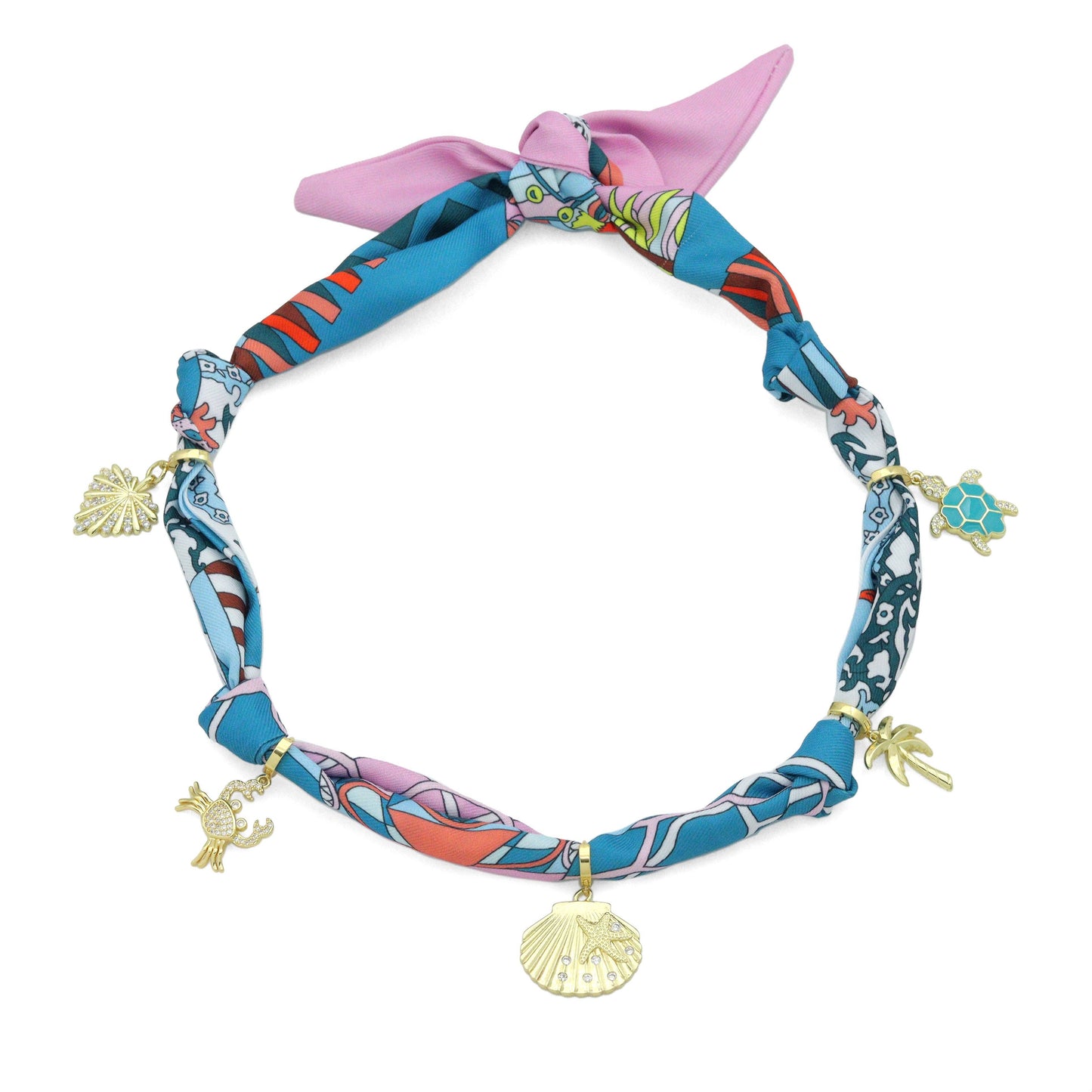 Convertible Scarf Necklace, Adjustable Silk Scarf Statement Necklace