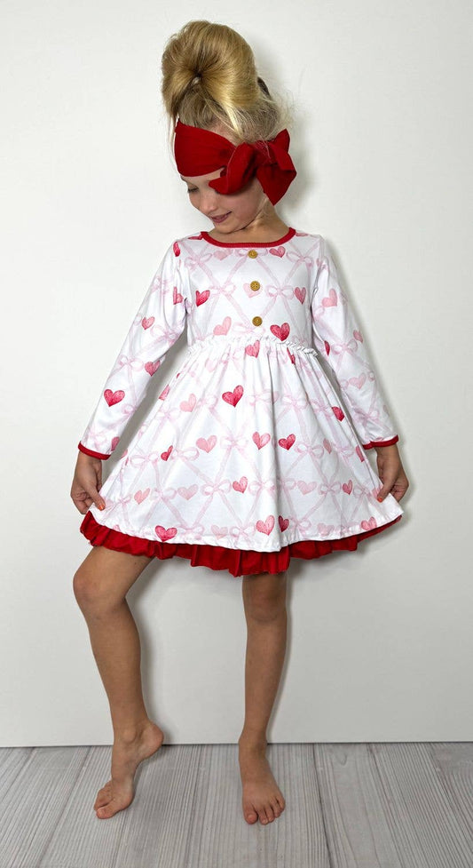 Coquette Heart Girls Dress