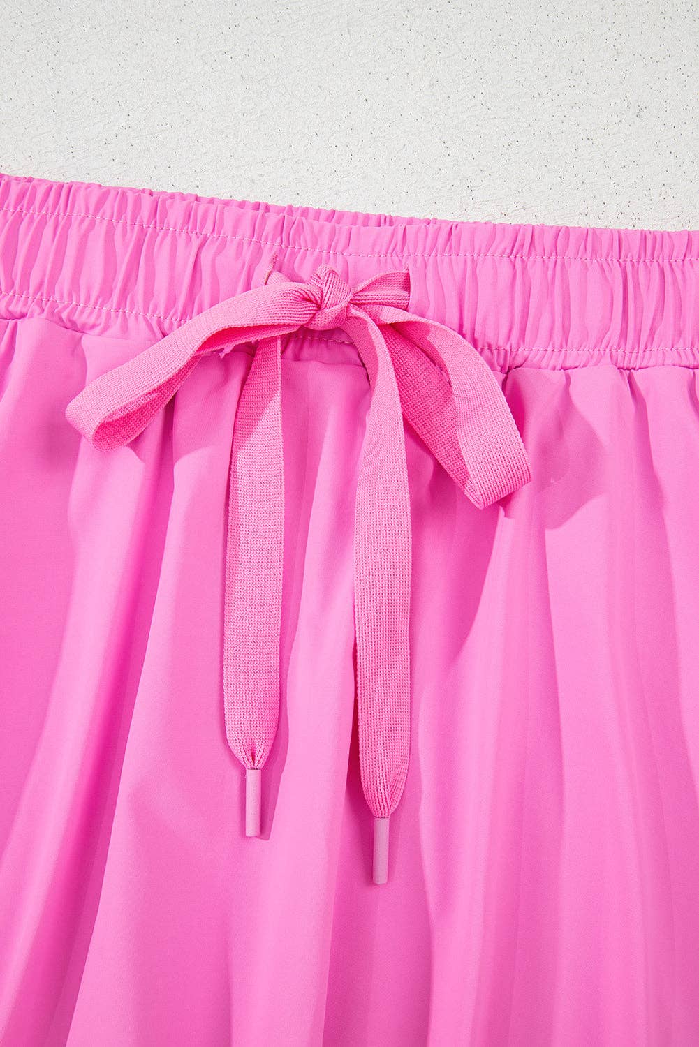 Drawstring Elastic Waist Lined Tennis Skort