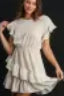 Off White Ruffle Mini Dress