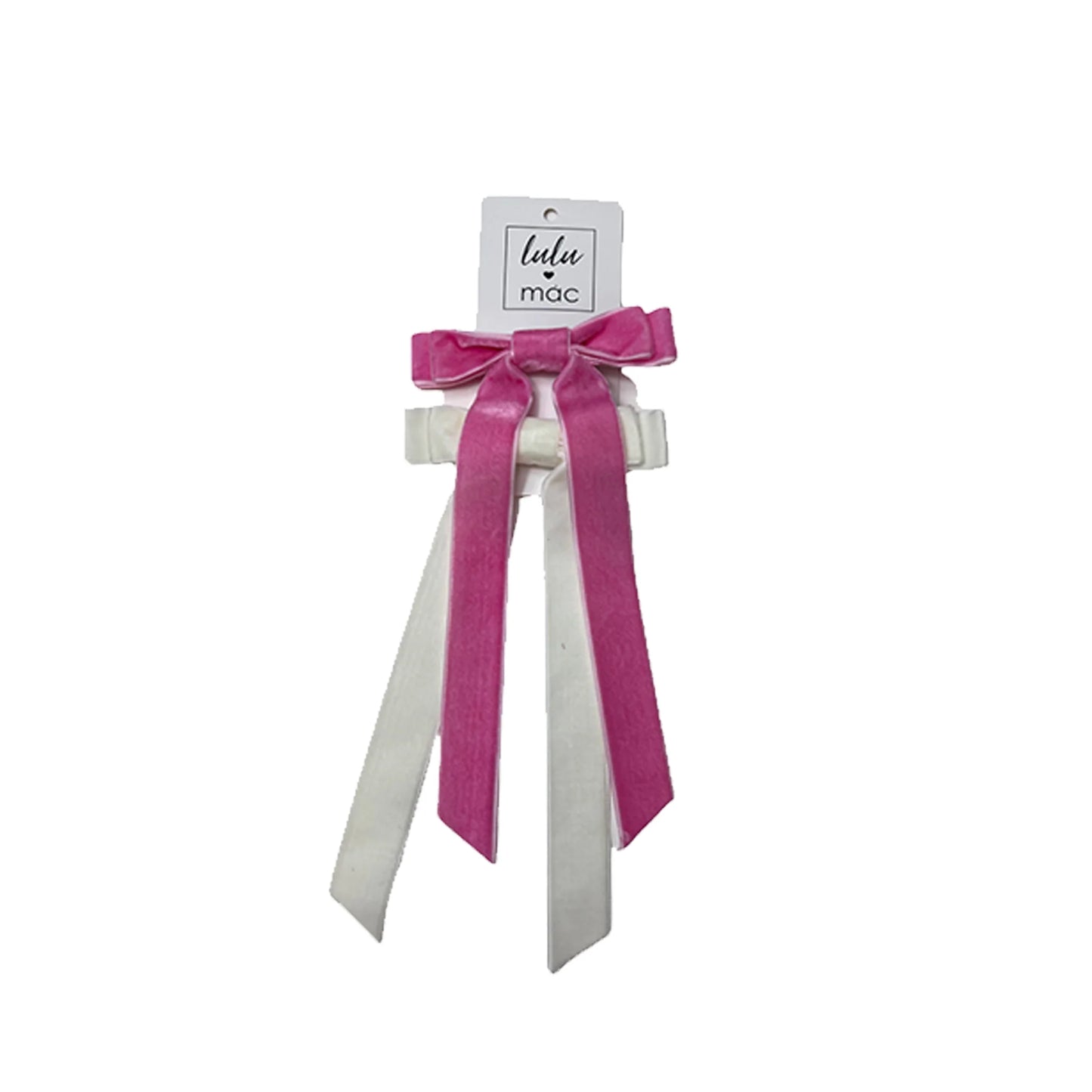 Double Velvet Bow with Hair Clip