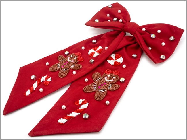 Gingerbread Man Christmas Bow