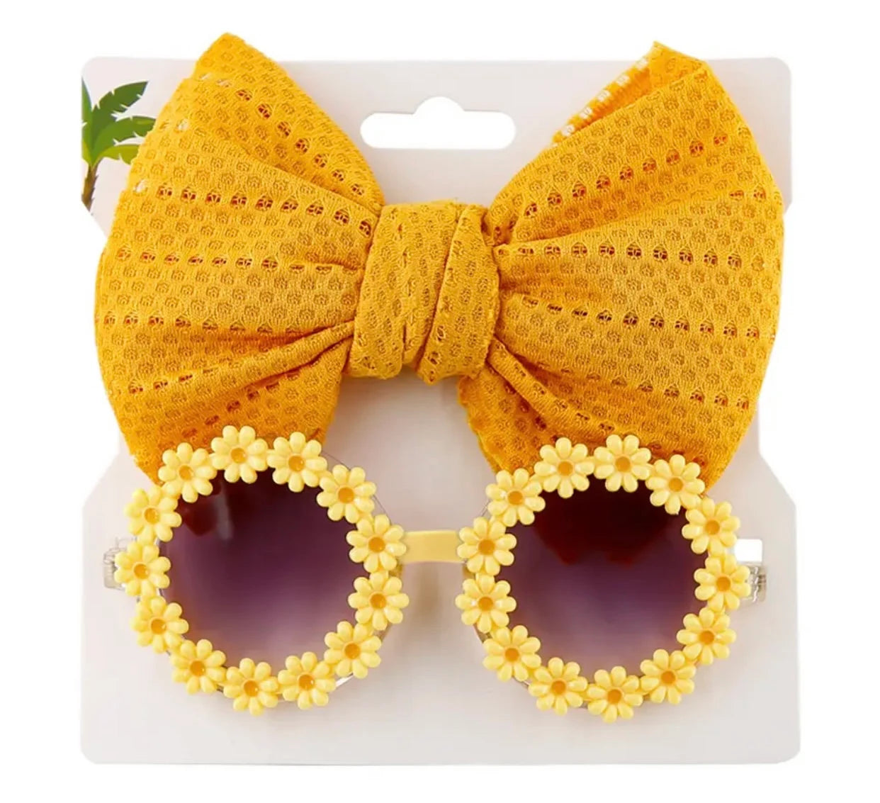Girl's Daisy Sunglasses with Headband Set